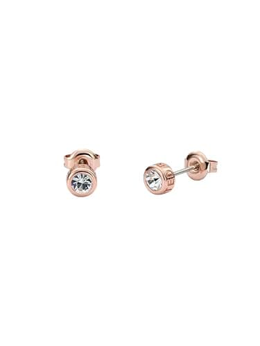 Image of Ted Baker Sinee Mini Crystal Stud Earrings For Women (Rose Gold/Crystal)