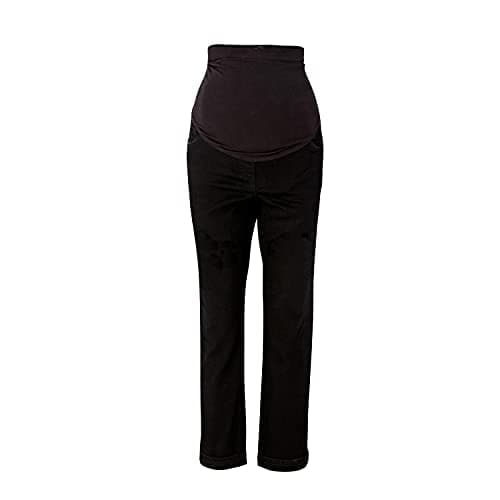 Image of ChicWhisper Ladies Black Straight Leg Over Bump Maternity Jeans