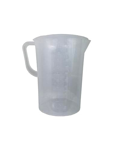 Image of 5 Litre Measuring Jug with V-Shaped Pouring Spout, Durable Plastic, Dual Convex Scale, Strong, Robust