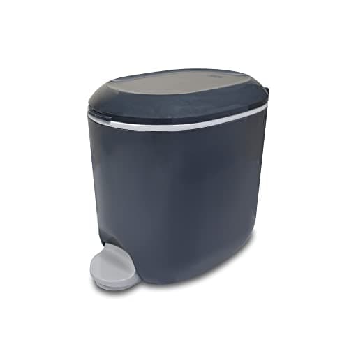 Image of Addis Premium Deluxe Bathroom Office Pedal Bin with inner, 3.5 litre, Charcoal Grey & Light Grey