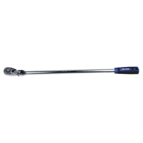Image of US PRO Tools 1/2" Drive Extra Long 600mm 72T Flexible Head Ratchet TPR Grip 4241
