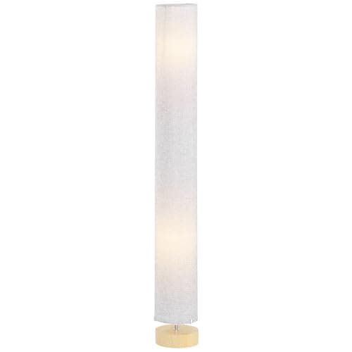 Image of HOMCOM Floor Lamp for Living Room, 47" Modern Standing Lamp with Linen Shade, Wooden Base, Grey