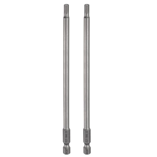 Image of sourcing map 2pcs H4.0 Hex Head Drill Bit Wrench 4mm Metric Flat Tip 1/4" Hex Shank 300mm (12") Long Magnetic Hexagonal Screw Driver Socket Industrial Screwdriver Power Bits