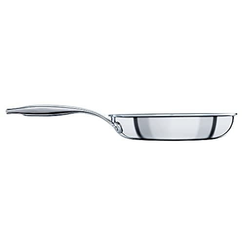 Image of Circulon SteelShield Stainless Steel Frying Pan 22cm - Induction Frying Pan with Hybrid Non Stick, Metal Utensil Safe, Oven & Dishwasher Safe Cookware