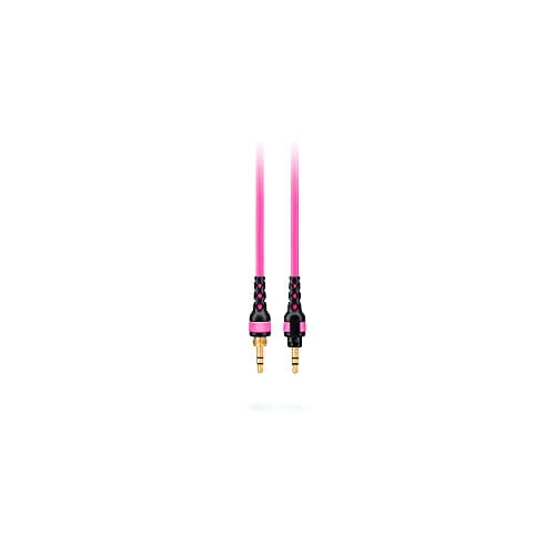 Image of RØDE NTH-Cable for NTH-100 Headphones, 2.4m / 8ft Long, 3.5mm Male to Male High-Quality Audio Cable With ¼-inch Adaptor Included (Pink)