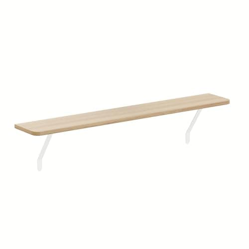 Image of Loch & Skye Loby Radiator Shelf with Foil Insulation 15 x 1.8cm MDF Wooden Floating Shelf with Brackets No-Drill Over Radiator Shelves for Heat Circulation in Living Room & Bedroom (Natural, 140cm)