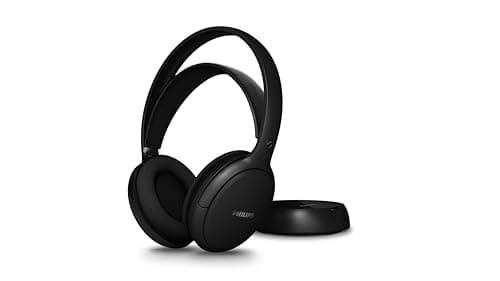 Image of Philips SHC5000 Wireless TV Headphones with 30H Playtime, 30m Range, Digital 2.4G Connection, Over-Ear Comfort Fit, Replaceable Battery, Clear Dialogue Sound – Black