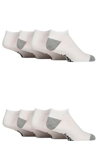 Image of Jeep Mens Trainer Socks, Sport & Leisure, Gym, Fitness - Low Cut, Cushioned, Arch Support, Size 6-11 - Big 8 Pair Multipack - White