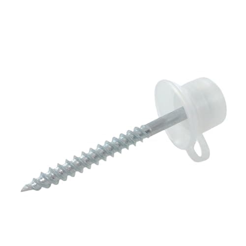 Image of Merriway BH02183 (10 Pcs) BZP Roofing Screw with Clear Waterproof Plastic Cap and Washer - Pack of 10 Pieces