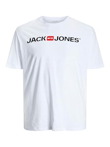 Image of Jack & Jones Men's T-Shirt T Shirt, White, 5XL Plus