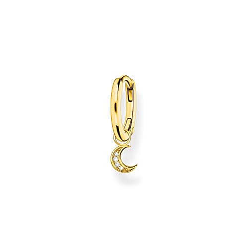 Image of THOMAS SABO Single hoop earring with moon pendant gold 925 Sterling Silver, 18k Yellow Gold Plating