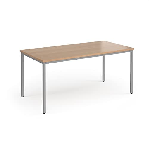 Image of Mr Office Flexi 25 rectangular table with silver frame 800mm deep, 1600, Beech