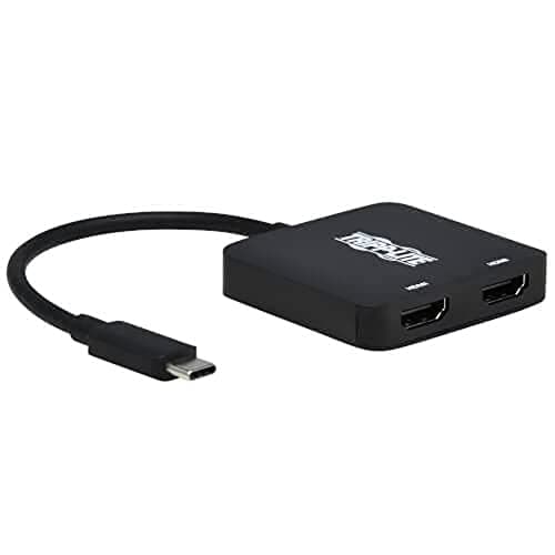 Image of Tripp Lite USB-C HDMI Adapter with Dual Monitor, Windows & MacBook Pro, 4K @ 60Hz 4:4:4 Dual Out, 7.1 Channel Surround Sound Audio, HDCP 2.2, HDR, DP 1.4 Alt Mode, 3 Year Warranty (U44-2H-MST4K6)