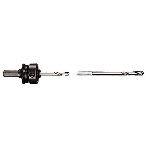 Image of Starrett A2 Hole Saws Arbor - 32-210mm Quick Hitch Screw Thread Hex Shank Arbor with 6.35mm High-Speed Steel Pilot Drill - Quick Change Mandrel & A014CE 92mm Extended Length Pilot Drill