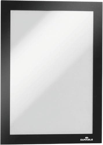 Image of DURAFRAME Self-Adhesive Magnetic Frame | A5 Format In Black | Pack of 10 Frames | Document Frame for Professional Internal Signage
