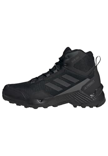 Image of adidas Men's Eastrail 2.0 Mid RAIN.RDY Waterproof Hiking Shoes, Core Black/Carbon/Grey Five, 6 UK