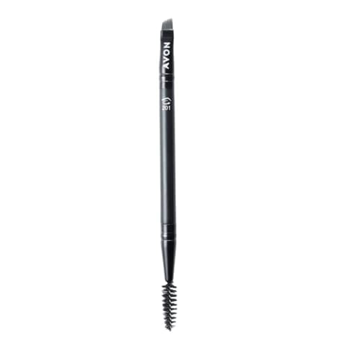 Image of Avon Eyebrow Duo Brush, with a Flat Brush for Applying Powder and a Spoolie Comb for Tidying and Blending, Vegan Friendly with a Handle Made from Recycled Plastic.