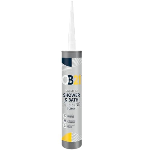 Image of OB21 Clear Premium Shower & Bath Silicone - Anti Fungal Properties - Acetoxy Sealant - Waterproof - Weather & UV Resistant - 310ml