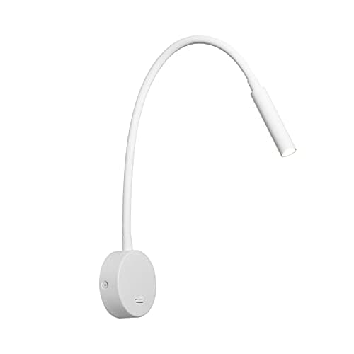 Image of DAWALLIGHT Reading Wall Lamp, 3W LED Warm White Wall Reading Light 3000K Bedside Gooseneck with Switch for Bed Books Bedroom Living Room
