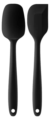 Image of Silicone Spatulas Set, Spatulas for Cooking 450°F Heat Resistant Non-Stick Rubber One Piece Seamless Design for Cooking, Baking and Mixing, Dishwasher Safe (2pcs)