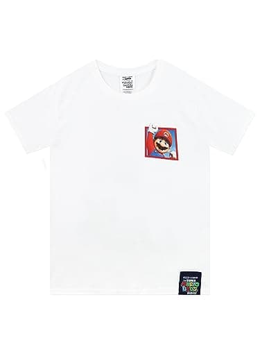 Image of Super Mario Tshirt | Gaming T-Shirt for Boys | Kids Basic Tees | Official Merchandise White 9-11 Years