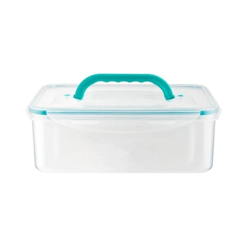 Image of HOMESHOPA Plastic Food Storage Containers with Carrying Handle, 1 Pack 4.5Litres Airtight Reusable Large Lunch Boxes, Clip Lock Lids, Leakproof, BPA Free, Dishwasher, Freezer, Microwave Safe