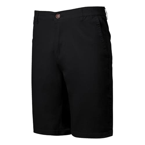 Image of InfiniZer Men's Cotton Stretch Chino Shorts Casual Short Outdoor Half Pants with Pockets for Men Summer Work (M, Black)