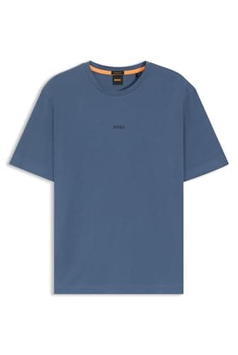 Image of BOSS Mens TChup Logo-Print T-Shirt in Stretch Cotton Red
