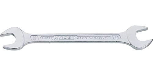 Image of HAZET 450N-6X7 121.3 mm Hexagon Profile Double Open-End Wrench - Chrome-Plated