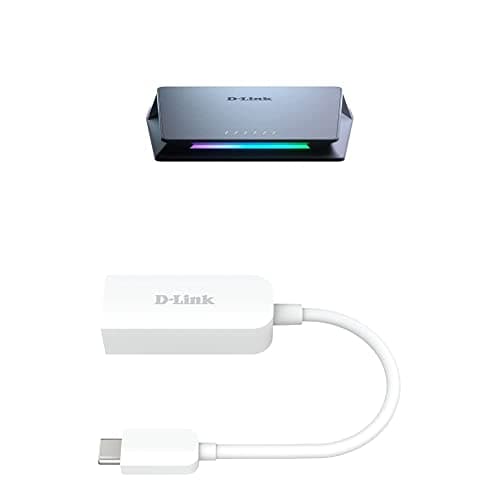 Image of Bundle of D-Link DMS-106XT 6-Port Multi-Gigabit Unmanaged Switch + D-Link DUB-E250 USB-C to 2.5G Ethernet Adapter