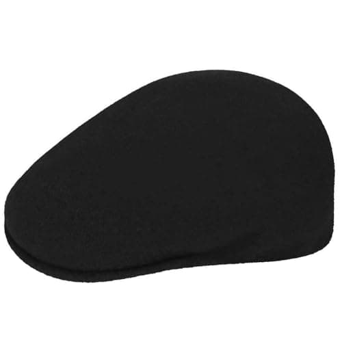 Image of Kangol Wool 504 Flat Cap, Black (Black/Gold Bg), X-Large