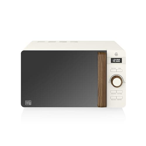 Image of Swan SM22036LWHTN Nordic LED Digital Microwave with Glass Turntable, 6 Power Levels & Defrost Setting, 20L, 800W, White