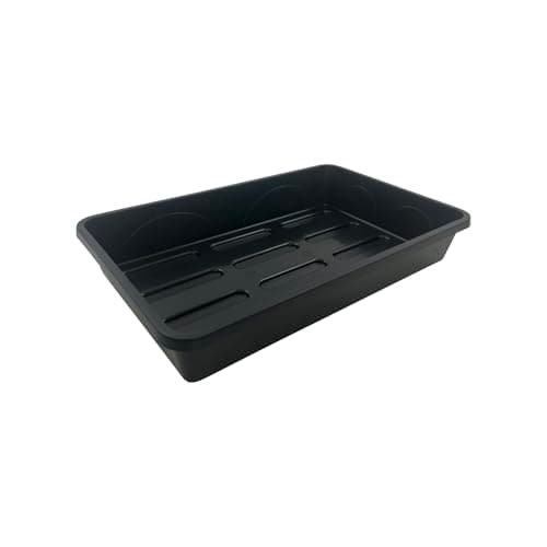 Image of Oakland Gardens 38cm Premium Solid Seed Gravel Tray – No Drainage Holes, Heavy-Duty Plastic, Reusable & Mould Resistant – Indoor/Outdoor Plant Nursery, Seed Starter Tray (Black, Medium) x 5