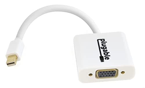 Image of Plugable Mini DisplayPort (Thunderbolt 2) to VGA Adapter (Supports Mac, Windows, Linux Systems and Displays up to 1920x1080, Active) - Driverless