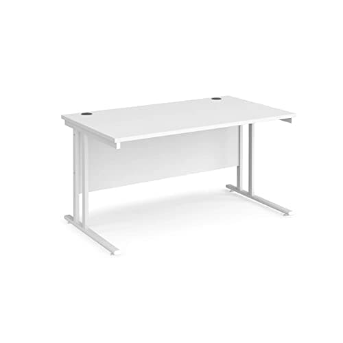 Image of DAMS Maestro 25 WL straight desk 1400mm x 800mm - white cantilever frame, white top