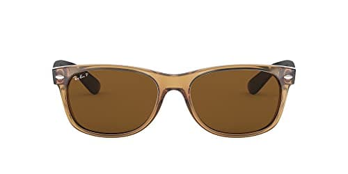Image of Ray-Ban Men's New Wayfarer Sunglasses, Gold Frame/Brown B-15xlt Lens, 55 mm UK