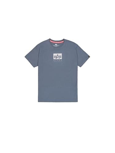 Image of Alpha Industries Men's Satin Logo T T-Shirt, Denim Blue, M