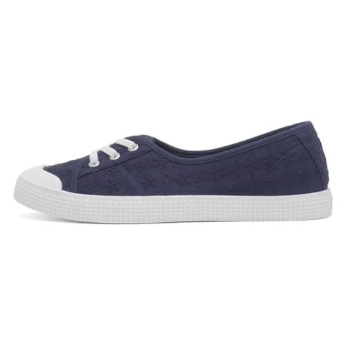 Image of Lilley Womens Navy Floral Slip On Canvas Shoe - Size 3 UK - Blue