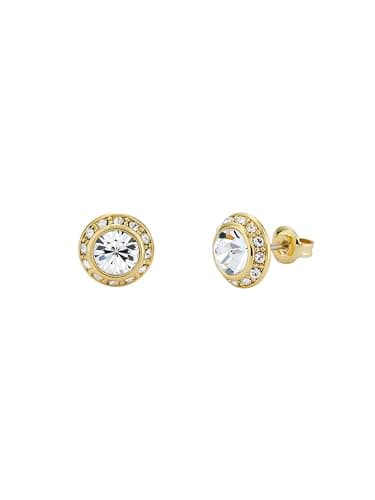 Image of Ted Baker Soletia Solitaire Sparkle Crystal Stud Earrings For Women (Gold Tone/Crystal)