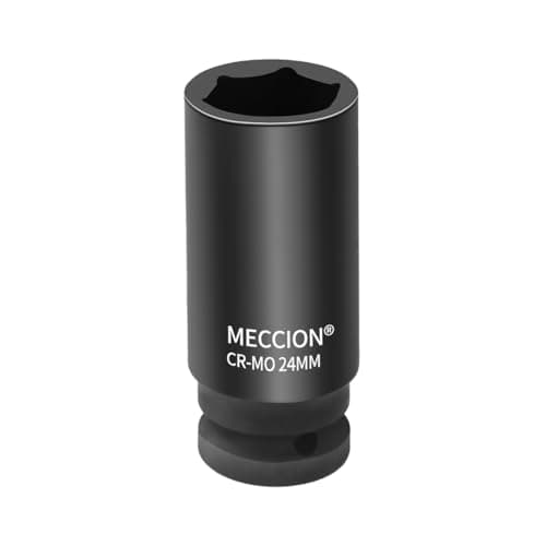 Image of Meccion 1/2 Inch Drive Impact Socket 24mm Heavy Duty Cr-Mo 6 Point Deep Socket, 78mm Length