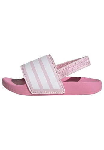 Image of adidas Unisex Baby ADILETTE ESTRAP SLIDES INFANTS, Clear Pink/Cloud White/Bliss Pink, 8 UK Child
