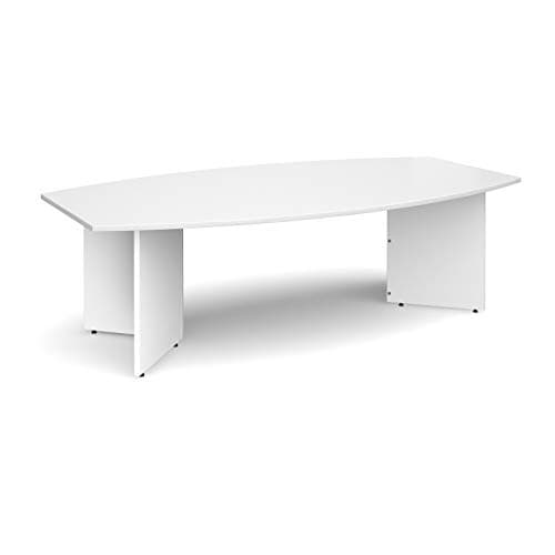 Image of Mr Office Arrow head leg radial boardroom table 2400mm x 800/1300mm, White