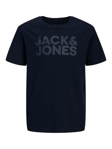 Image of Jack & Jones Boys Jjecorp Logo Tee O-Neck Sn Jnr T-Shirt, Blue, 152 UK