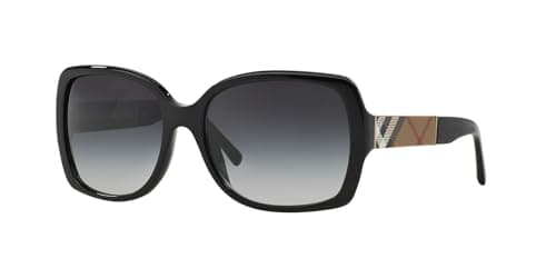 Image of Burberry Women's 4160 0BE4160 34338G 58 Rectangular Sunglasses 58, Black/Grey Gradient