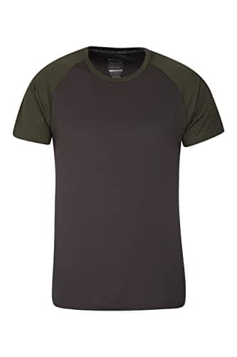 Image of Mountain Warehouse Endurance Mens T-Shirt – Breathable Tee, UPF50 Protection, Lightweight Shirt, Comfortable & Quick Drying Top - for Gym, Travelling, Running Khaki M