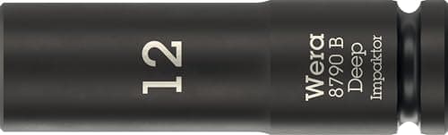 Image of Wera 8790 B Impaktor Deep Socket with 3/8" Drive, 12 x 63 mm