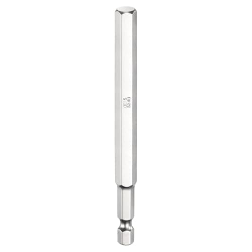 Image of sourcing map H8.0 Hex Head Screwdriver Bit 8.0mm Metric Flat Tip 1/4" Hex Shank 100mm (4") Long Magnetic Hexagonal Screw Drill Bit Wrench Chrome Plated Power Driver Socket