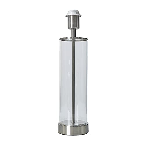 Image of MiniSun | Contemporary Brushed Chrome & Clear Tube Table Lamp Base | Table Lamps, Home Décor & Improvement Essential
