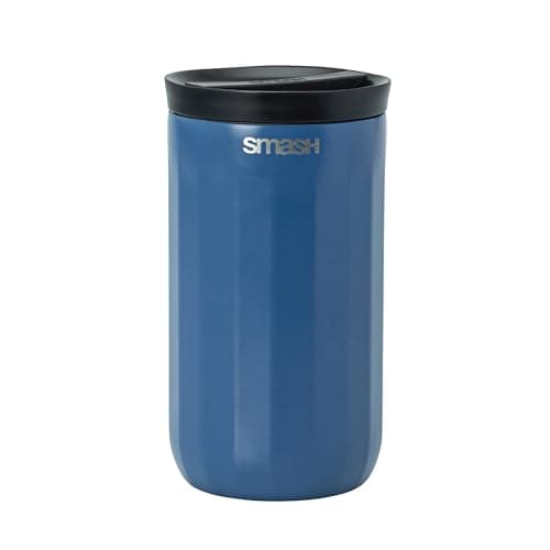 Image of Smash Stainless Steel Twist & Lock Linear Travel Coffee Mug 350ml/ 12 fl oz Blue