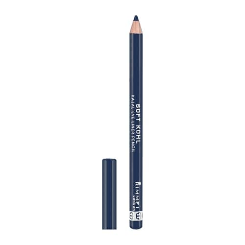Image of Rimmel Soft Kohl Kajal Professional Eyeliner Pencil, Denim Blue, Long-Lasting, Vibrant Colour, Smudgeable 1.2 grams